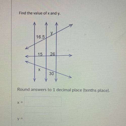 Find the value of x and y. HELP ME PLSSS