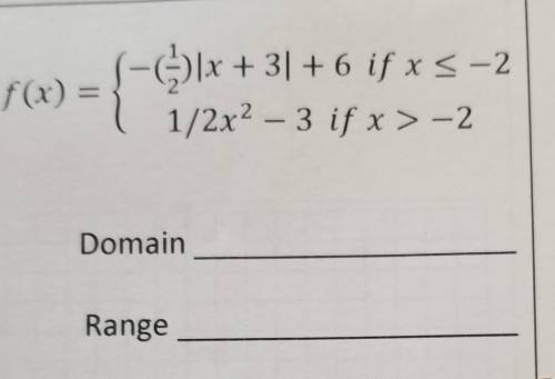 I need help on this pre-calculus function about domain and range.​
