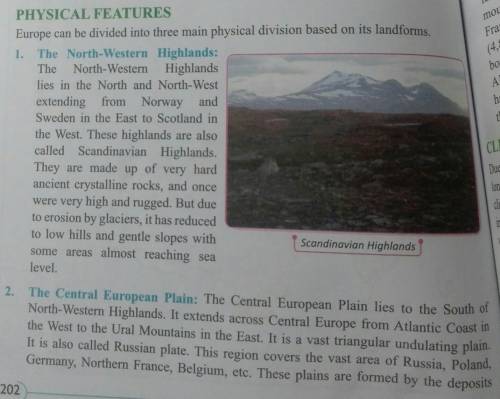 Describe the physical features of Europe​