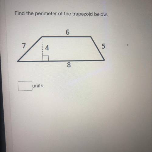 No links I need the full answer to the perimeter of the trapezoid below