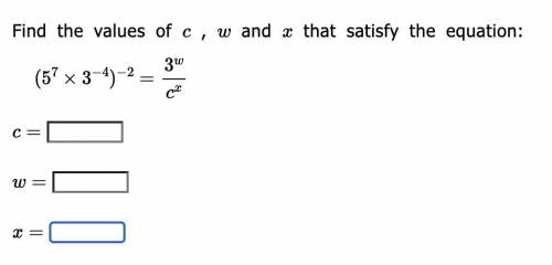 PLEASE HELP ME REALLY IMPORTANT
the answer is not
c = 5
w = -8
x = -14