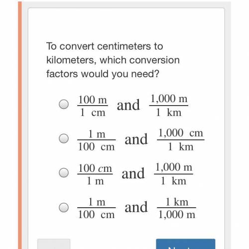 To convert centimeters to kilometers, which conversion factors would you need?