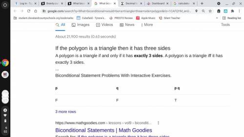 What biconditional would be a triangle three side polygon