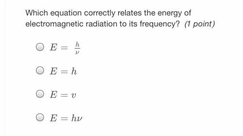 Which equation correctly relates the energy of electromagnetic radiation to its frequency