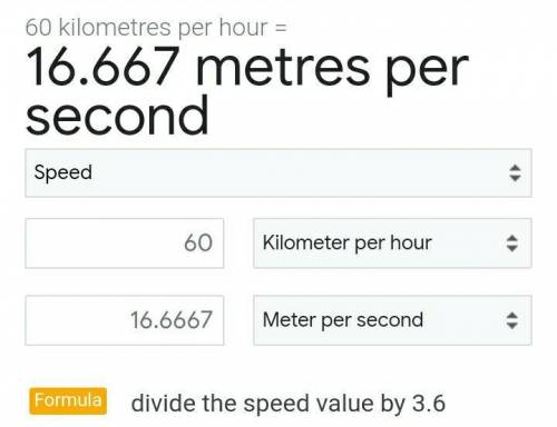 Convert into following a, 60km/hr into m/sec​
