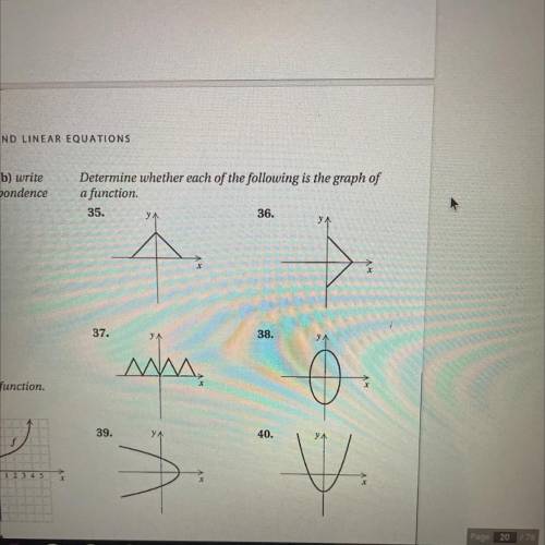 Can you help me determine whether each of the following is the graph of a funtion , please