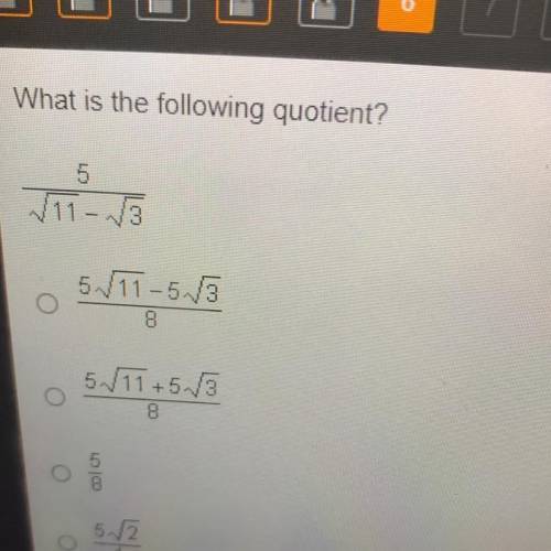 What is the following quotient 5 sqrt11-sqrt3