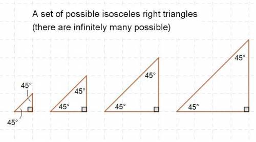 Is it possible to draw a triangle with these

measurements?
• Angles 90°, 45°, and 45°
I don’t know