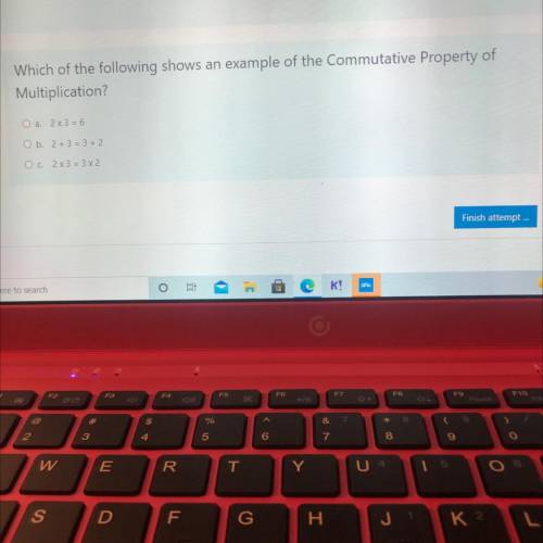 Which of the following shows an example of the commutative property of multiplication