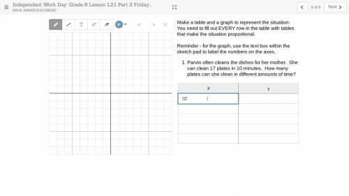 Make a table and a graph to represent the situation: You need to fill out EVERY row in the table wi