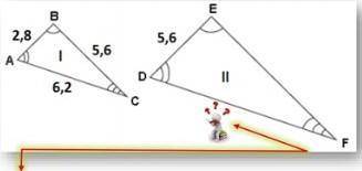 Os triângulos ABC e ADEF desenhados abaixo são semelhantes. A medida do lado DF do triângulo ADEF (