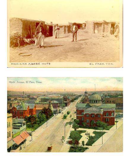 look at the images of el paso before and after the railroad was introduced which statement best des