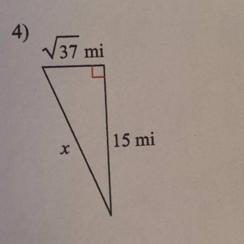 Find the missing side of triangle in simple radical form