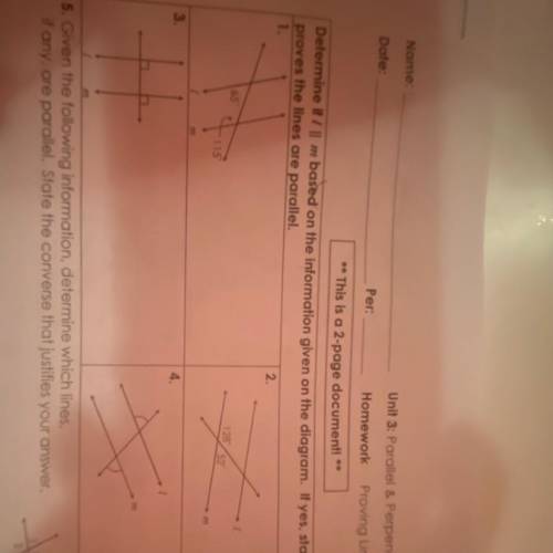 1-4 pls the question is asking to state the converse that proves the line are parallel