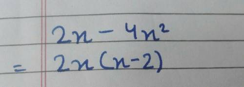 Fractorise completely 2x - 4x^2​