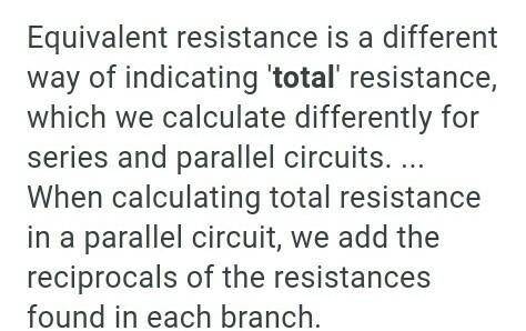 Is equivalent resistance the same as total resistance​