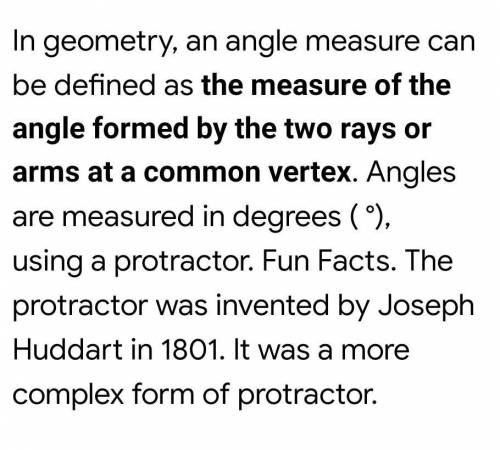 Define measure of an angle