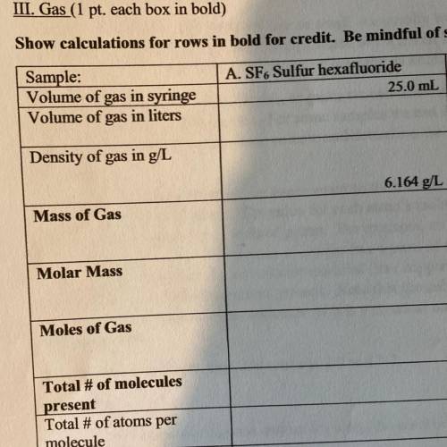 Can someone just help me find the volume of gas in liters? Thanks!