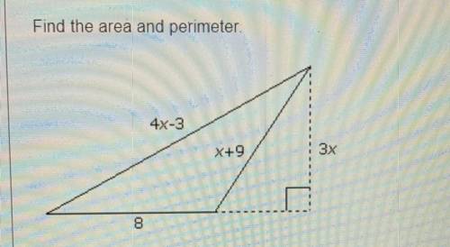 Find area and perimeter

A. 12x;7x+3
B. 24x; 10x+8
C. 12x; 5x+14
D. 24x;5x+14