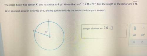 What is the length of minor arc LM
