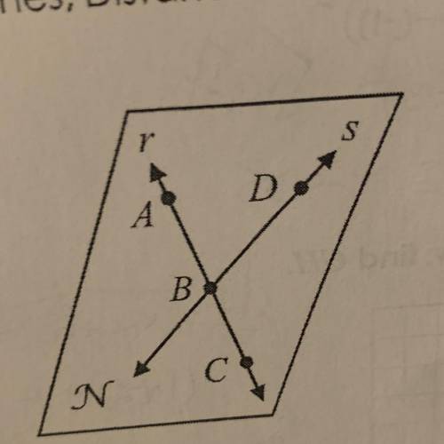 Name three collinear points