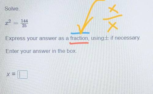Express your answer as a (fraction), using + if necessary.Enter your answer in the box. x = ​