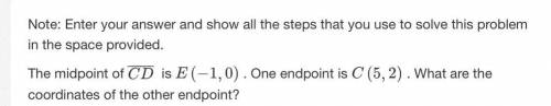 What’s re the coordinates of the other endpoint?