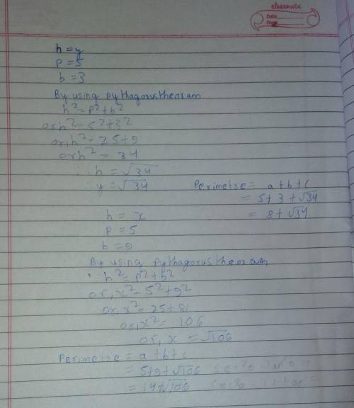 Find x and y. and perimeter