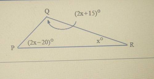 For the figure shown find the value of the variable in the measures of the angles.

(it's a 4 part