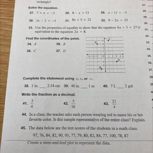 Please give me the answers to 26, 44, and 45
