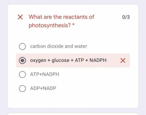 What are the reactants of photosynthesis￼