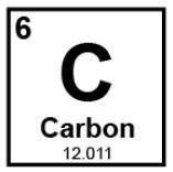 The image shows information about the element carbon as it appears in the periodic table. Based on