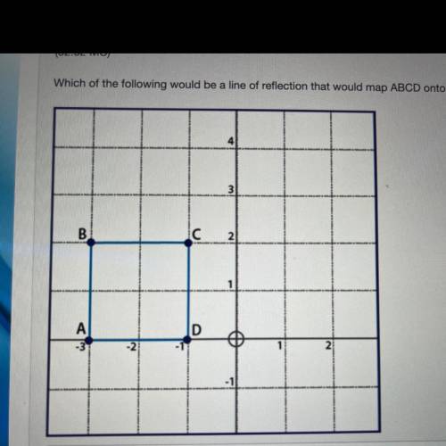 Which of the following would be a line of reflection that would map ABCD onto itself?