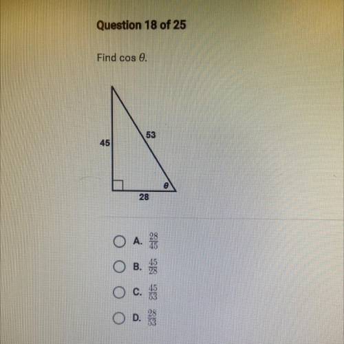 Find cos 0. A p e x, need help