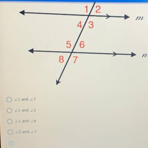 Which of the following angle pairs would apply to the alternate exterior angles theorem?