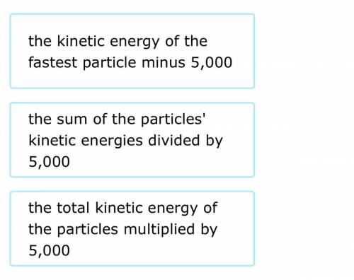 Imagine a substance made up of 5,000 particles. Which of these describes the average kinetic energy