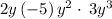 2y\left(-5\right)y^2\cdot \:3y^3