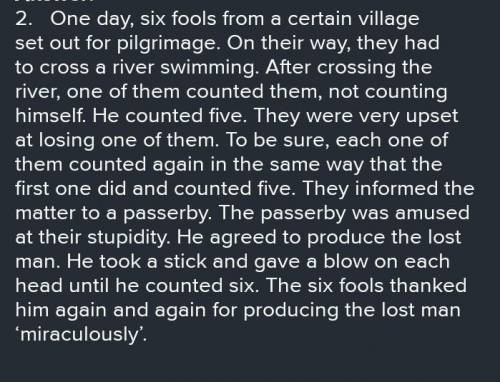 1. Construct a readable story below giving a suitable title. Twelve fools starts on a journey cross