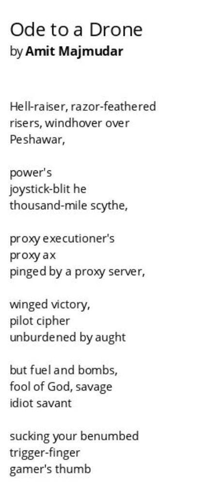 What is the message of this poem?

How did the author use repetition 'proxy' in this poem to conve