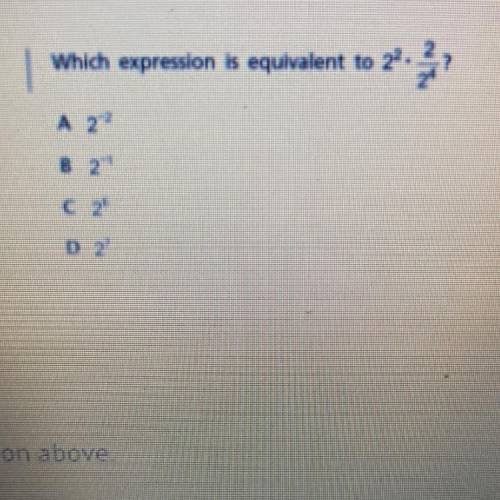 Which expression is equivalent to 2 to the 2nd power times 2 divided by 2 to the 4th power