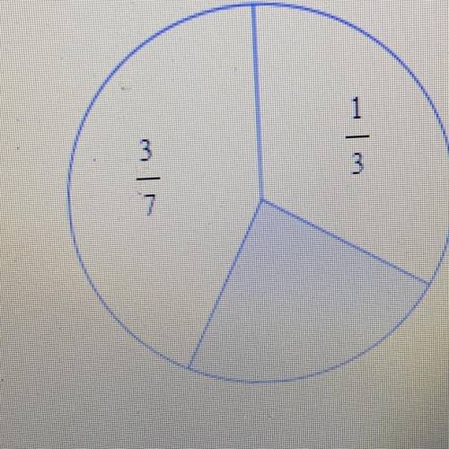 How much of the circle is shaded? Write your answer as a fraction in simplest form
