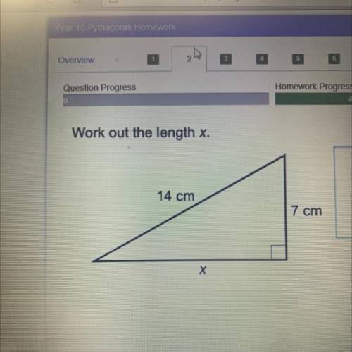 Work out the length x.
14 cm
7 cm
х