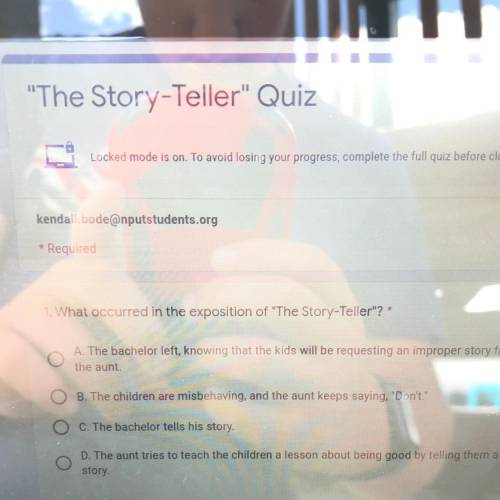 1. What occurred in the exposition of The Story-Teller?