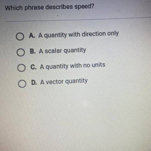 Which phrase describes speed?