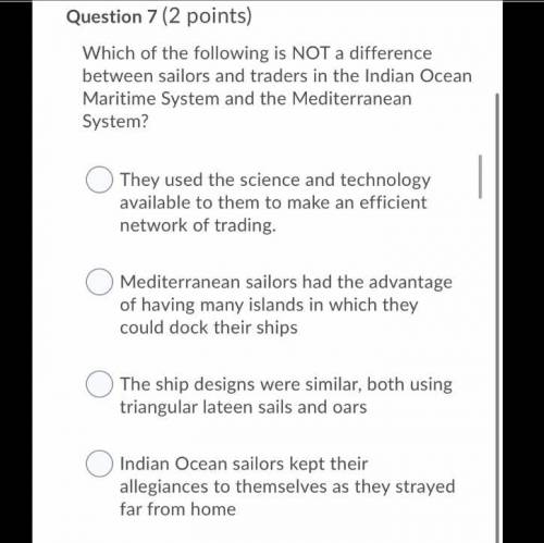 Which of the following is NOT a difference between sailors and traders in the Indian Ocean Maritime