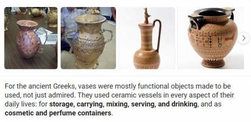 What were the Greek vases NOT used for?​