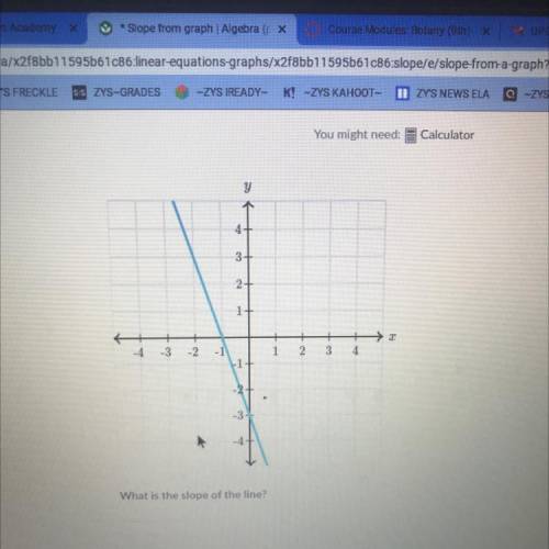 WHAT IS THE SLOPE OF THE LINE ?