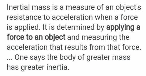 What determines or dictates a inertia?
