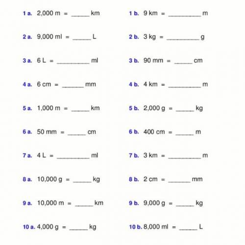 Si Units Worksheet. Use si units to complete