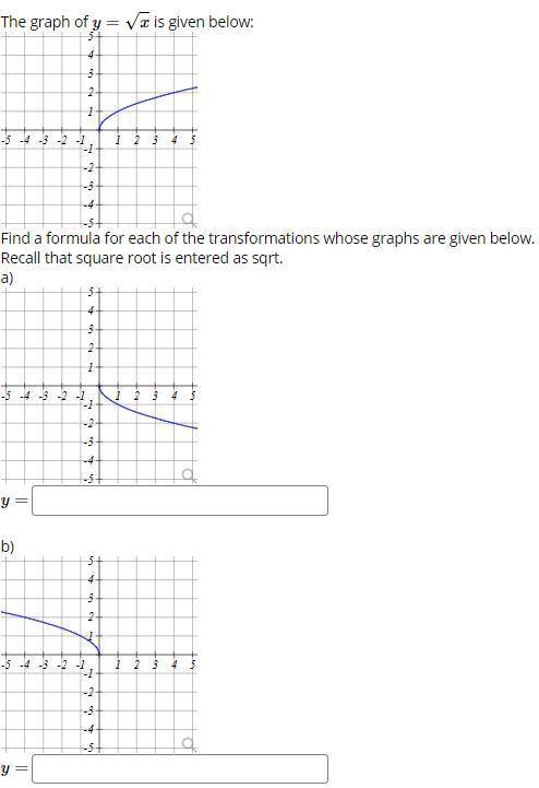 Find a formula for each of the transformations whose graphs are given below.